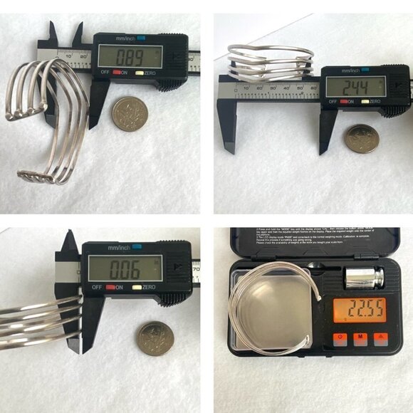 Sterling Silver 925 Modernist 22MM Wide Multi Row 4 Band V Cuff Bracelet Sz 7.5" - Picture 10 of 16